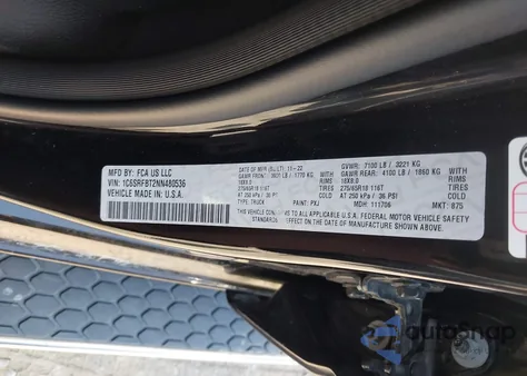 2022 Ram 1500 Big Horn Quad Cab 4X4 6'4 Box из США, поврежденный, VIN 1C6SRFBT2NN480536